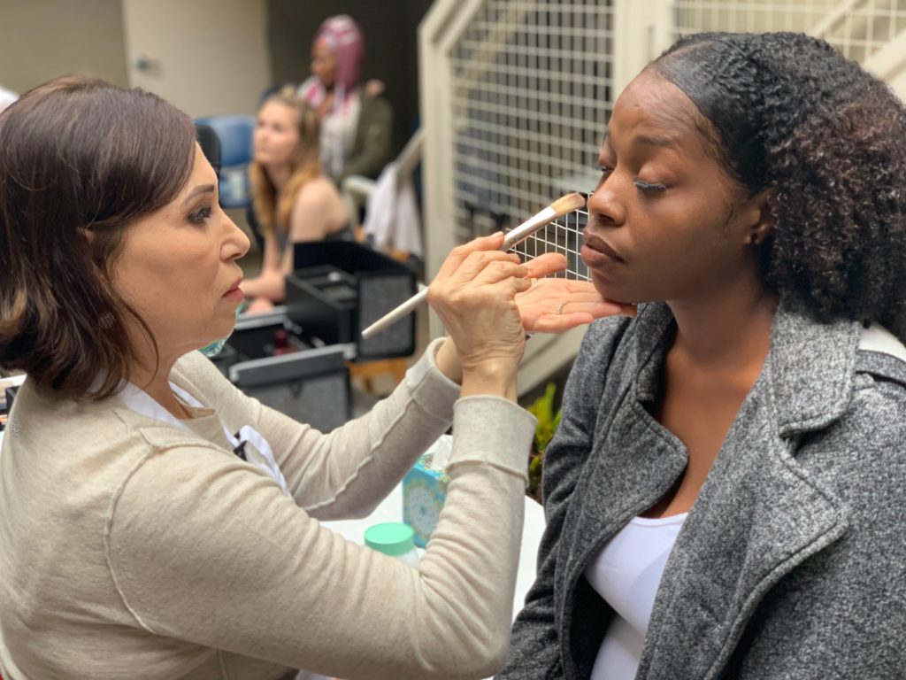 A woman receives a glamour makeover at the CLARE|MATRIX Women’s Treatment Center.